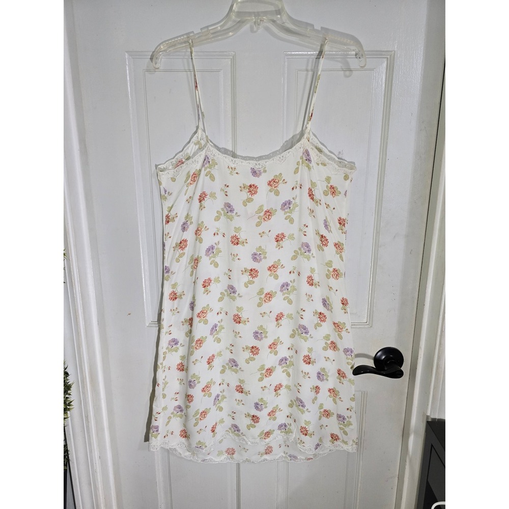Laura Ashley Vintage Floral Lace Trimmed Cami Cottage Core Slip Dress Large - Picture 11 of 12